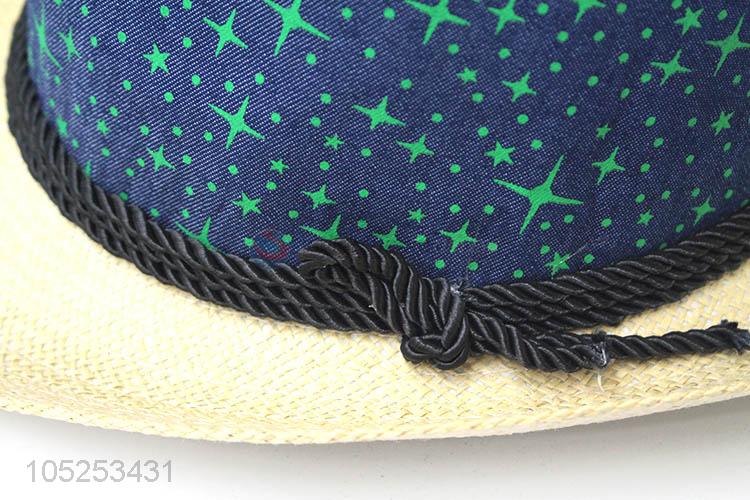 Fashion Star Pattern Wide Brim Hat Adult Fedora