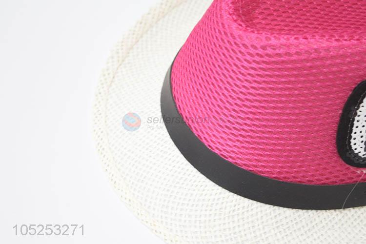 Cartoon Design Paper Straw Billycock Hat Kids Fedora Hat