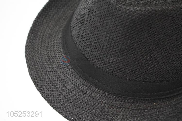 New Arrival Black Straw Hat Adult Fedora Hat