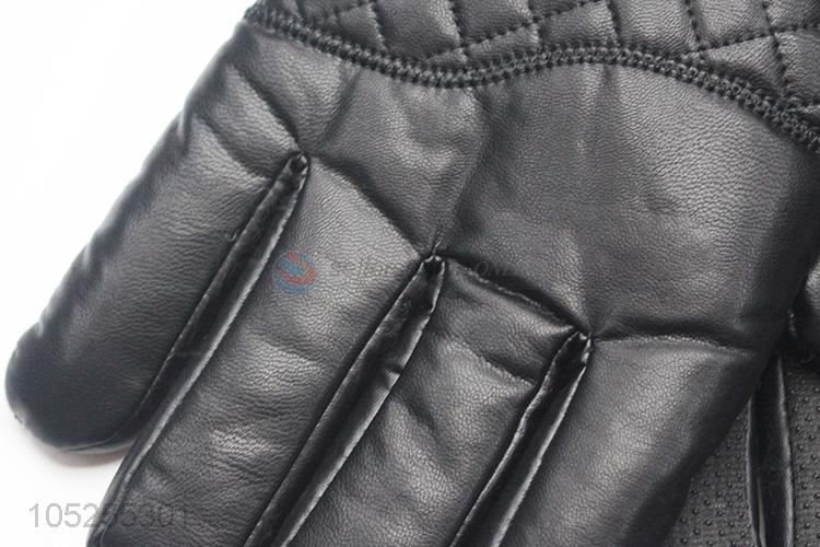 Cheap professional men pu gloves winter warm gloves