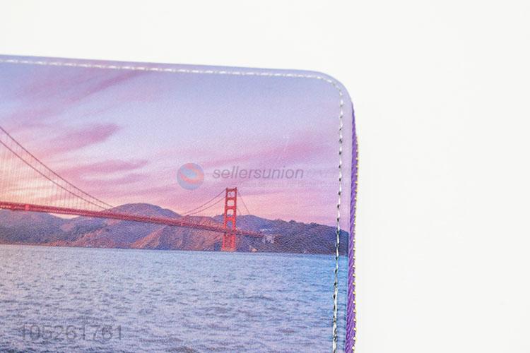 Latest Design Golden Gate Bridge Pattern Clutch Purse/Women Wallet