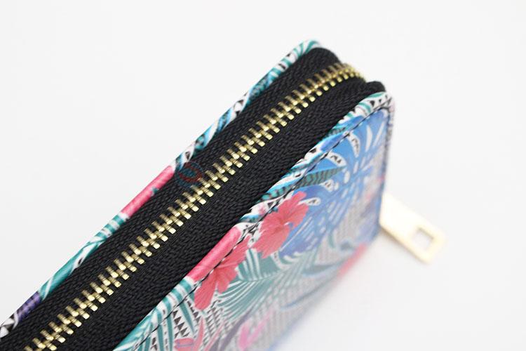 High Quality PU Leather Vintage Flower Pattern Ladies Purse Wallet