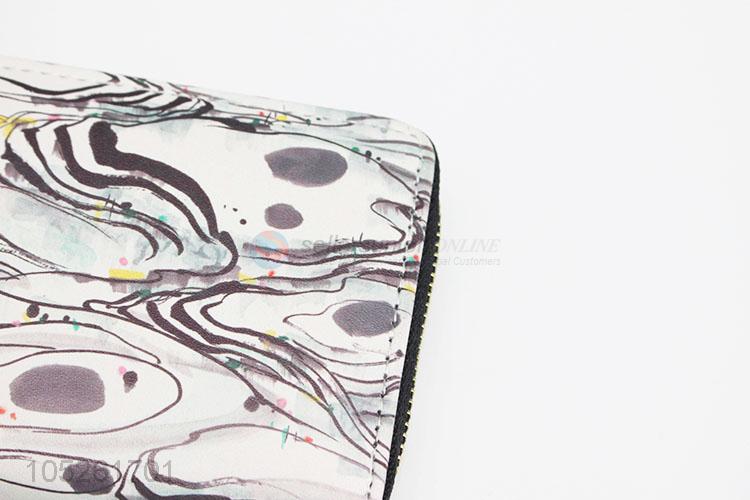 Art Painting PU Leather Long Purse Women Wallet