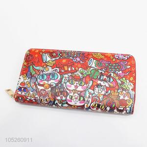 Lady Wallet Cute Cartoon Cats Pattern Handbag Woman PU Leather Wallet