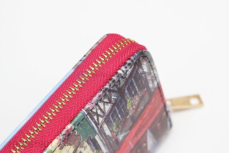 Clasp Closure Beautiful Landscape Pattern Evening Clutch Wallet for Women