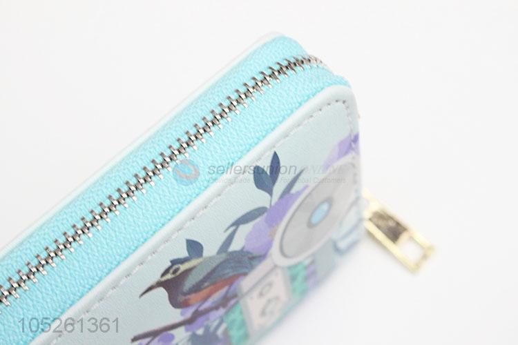 Ladies Hand Purse Women Wallet / Cartoon Printed PU Leather Pures