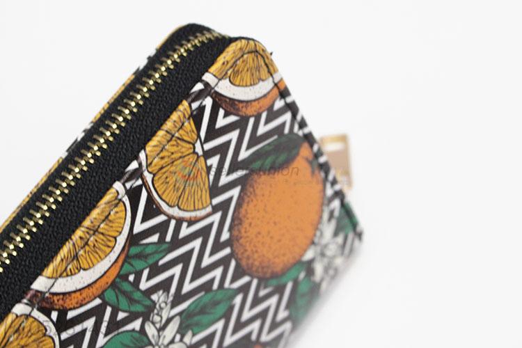 High Quality Orange Pattern Wallets Women Long Wallet Ladies Purse Wallet