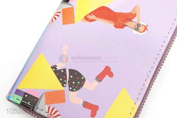 Lady Wallet Handbag Woman PU Leather Artistic Pattern Wallet