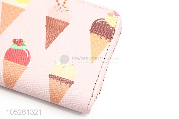 New Best Sell Products Cute Ice Cream Printed Wallet Woman Wallet