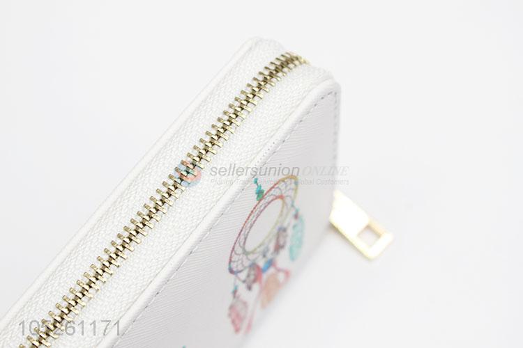 Credit Card PU Leather Women Lovely Dreamcatcher Printed Long Wallet