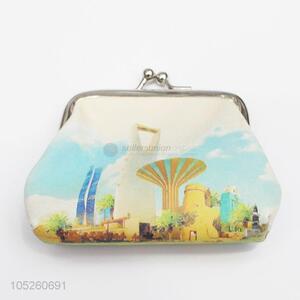 Colorful Lovely Pattern PU Leather Mini Famous Building Pattern Coin Purse