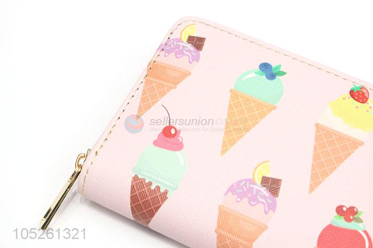 New Best Sell Products Cute Ice Cream Printed Wallet Woman Wallet