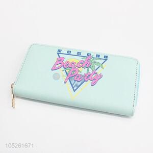 Light Green Casual Travel Card Holder Long Wallet for Women