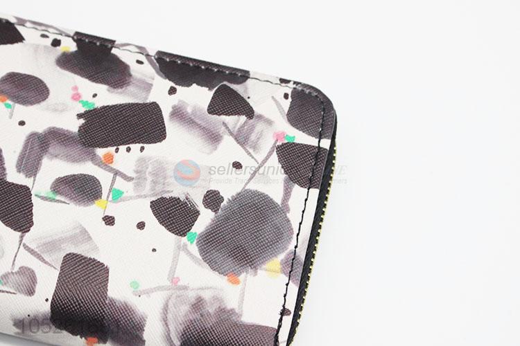 Trendy Women Wallet Folded Money Holder Cartoon Printed Lady Clutch Bag