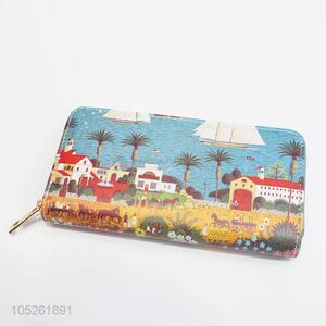 Charm Style Beautiful Landscape Printed Purse Wallet Bag for Party