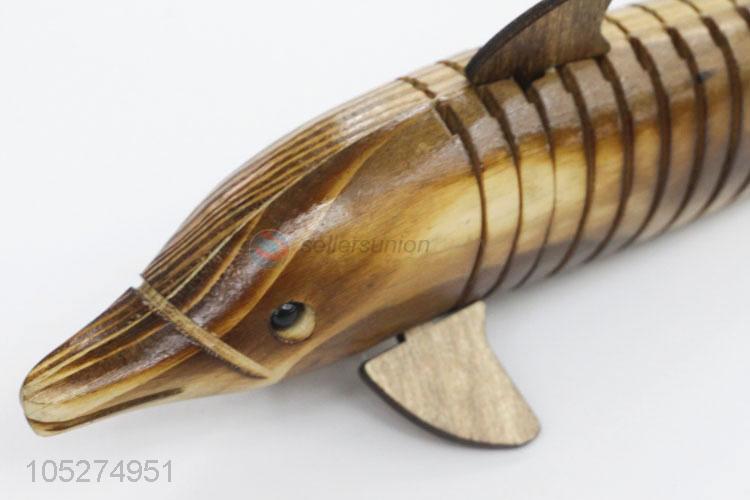 Top Quality Wooden Dolphin Shaped Wooden Decorative Crafts