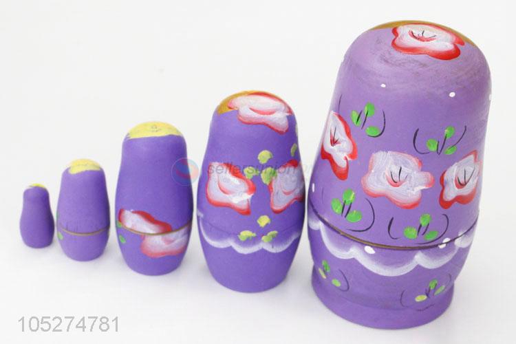 Portable 5Pcs/Set Babushka Matryoshka Gifts Hand Paint Doll Toys for Children