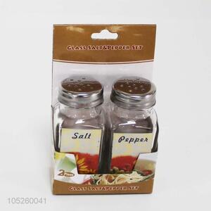 Hot selling 2pcs glass condiment bottles salt&pepper bottles