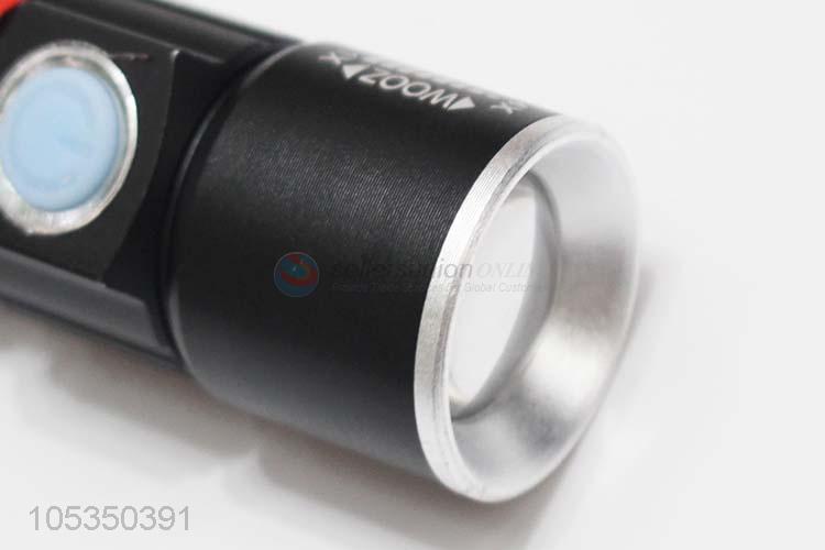 Wholesale Top Quality Zoom Flashlight Rechargeable USB Recharge Flashlight