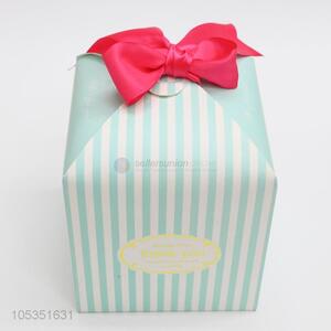 Popular Wholesale Green Color Striped Party Wedding Paper Gift Boxes