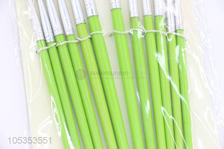 Promotional Gift 12pcs Green Watercolor Drawing Paintbrush Art Supplies