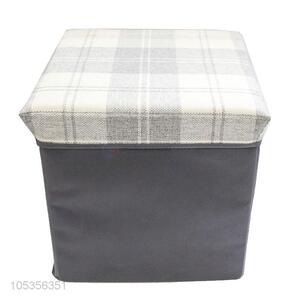 New Fashion Check Pattern Stools Storage Sofa Baby Toys Box