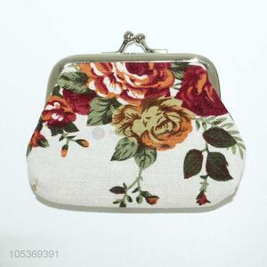 Simple Cute Fancy Design Flower Pattern Pu Coin Wallet