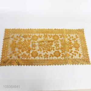 Hot selling flower hollow-out gold stamping pvc placemat