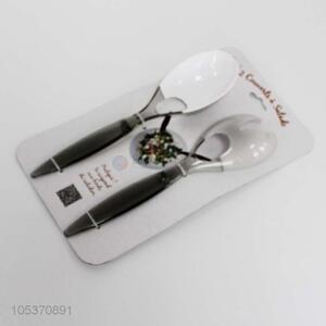 Wholesale good quality 2pcs plastic salad spoons