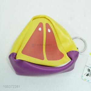 Low price triangle fruit coin purse pu coin bag