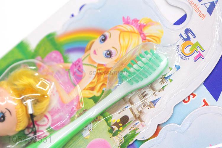 Wholesale Colorful Toothbrush With Cute Little Girls Doll