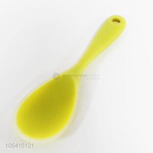 Eco-friendly family use yellow silicone meal spoon