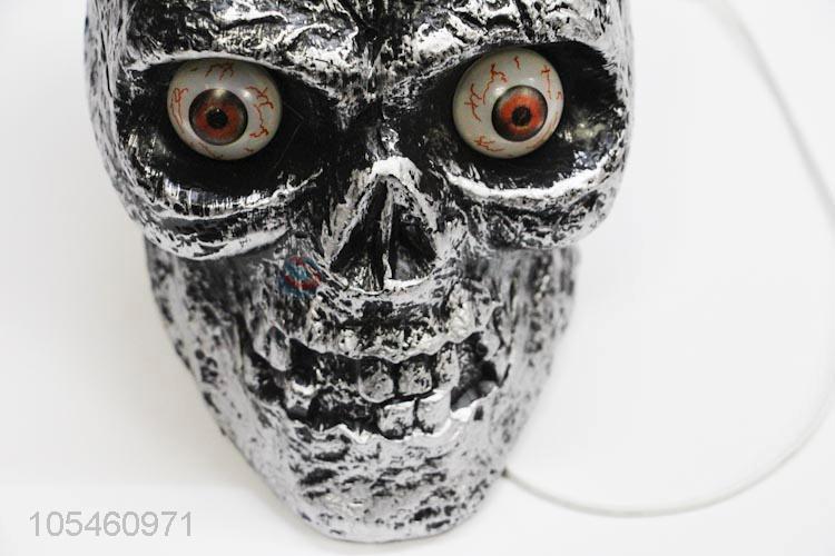 High quality promotional Halloween decoration skull head with light