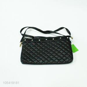 High sales black sewing women pu shoulder bag