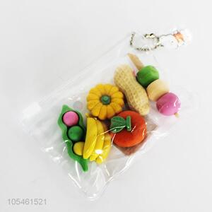 Creative Design 6 Pieces Fruit Shape Eraser