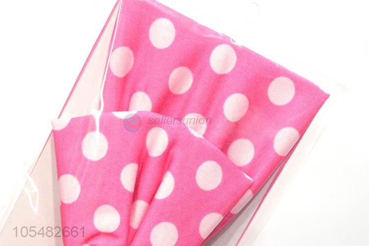 Brand-new dots printed pink bowknot hair band/headband