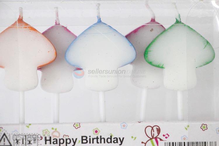 Delicate Design Cute Mushroom Shape Happy Birthday Candle