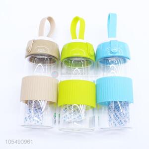 High-class multicolor portable glass water bottle