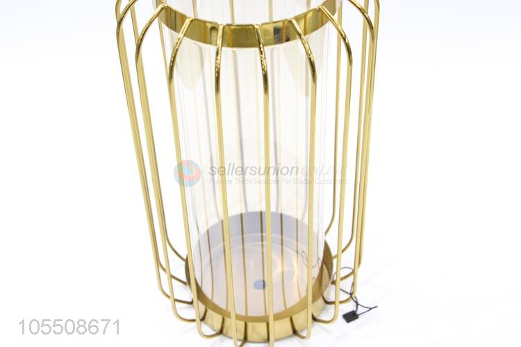 Popular design golden metal vase glass vase for home decor