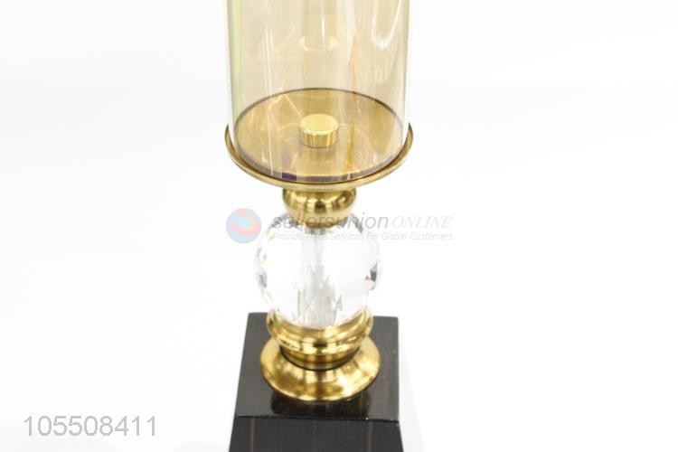 China factory golden iron candlestick crystal candle holder