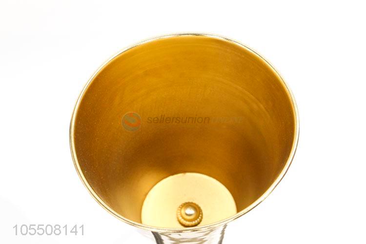 High quality promotional golden metal iron vase for home decor