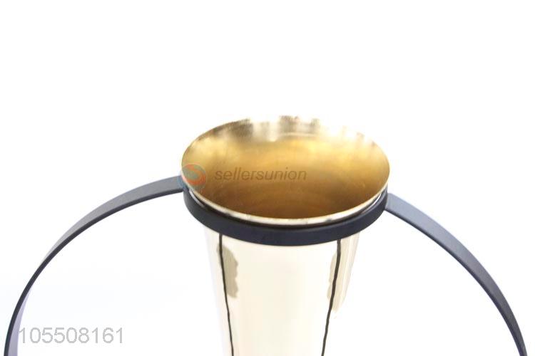 High-grade home decorative golden modern metal flower vase