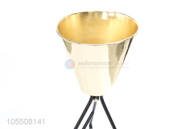 High quality promotional golden metal iron vase for home decor