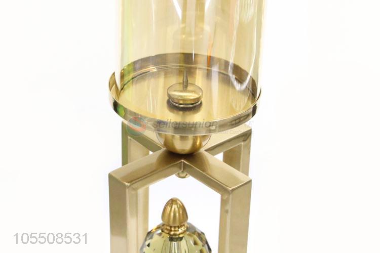 High-class modern indoor decor golden metal candle holder