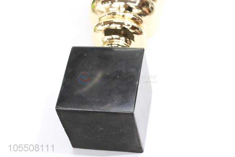 Factory directly sell indoor decoration golden iron vase with marble edge