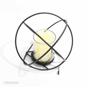 Modern indoor decor black iron wire candle holder