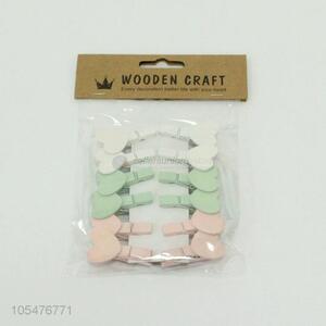 Lovely Design 10 Pieces Wooden Craft Decorative Clip