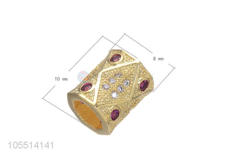 Fashion Hole Spacer Bead Inlay Zircon Bracelet Chram Bangle Beads