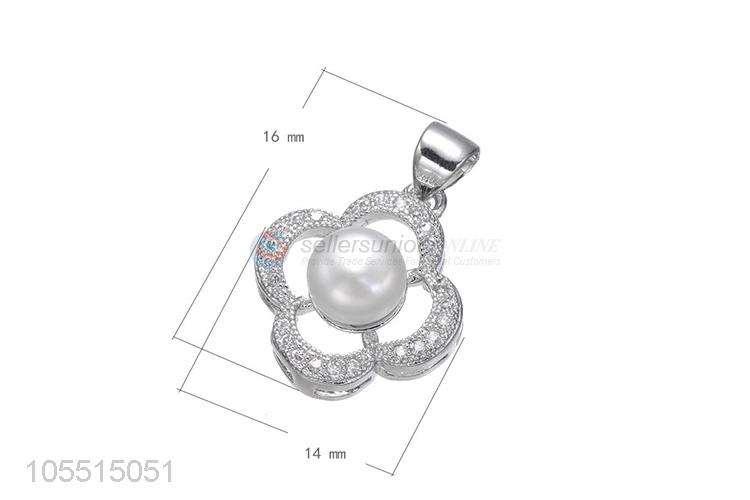 Custom Flower Shape Inlay Zircon Necklace Pendant DIY Jewelry Pendant