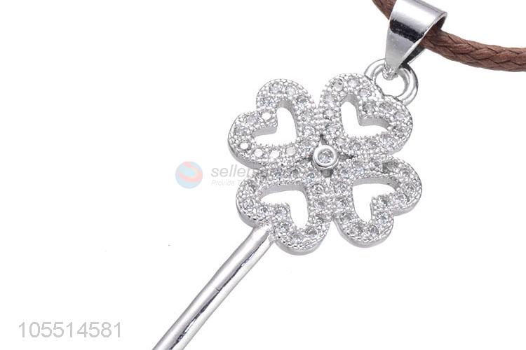 Cheap Key Shape Inlay Zircon Pendant DIY Diamond Necklace Pendant